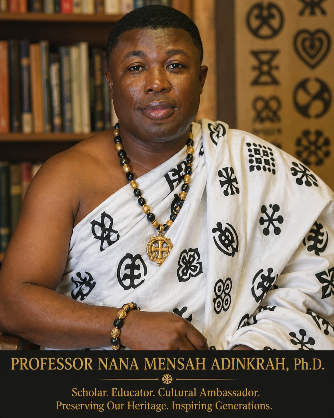 Professor Mensah Adinkrah in traditional Adinkra cloth